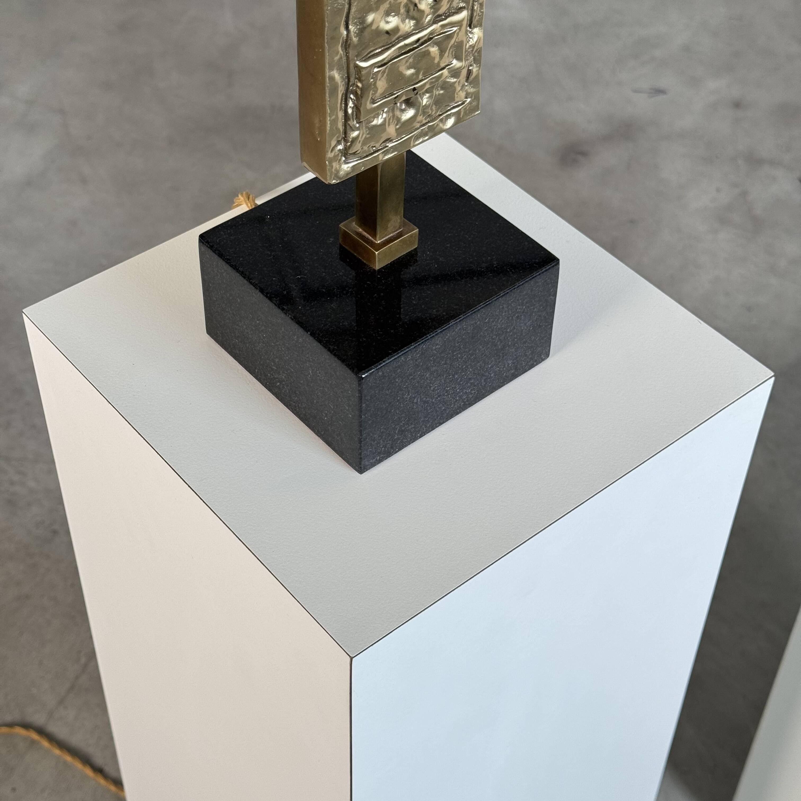 Pair of Dioniso Table Lamps in Marble and Brass by Angelo Brotto, Esperia