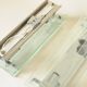 Pair of vintage glass and chrome wall sconces