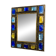 Italian mid-century mirror by Creaciones Gobesso, blue & yellow Murano rock crystals, circa 1960s