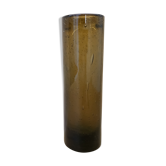 Vintage glass vase blown brown green 70s