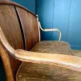Bistro-style bench in embossed wood stamped Thonet - early 20th century