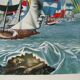 Lithograph by jean-pierre alaux (1925-2020) official painter of the navy
