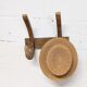 Rustic solid wood double coat hook
