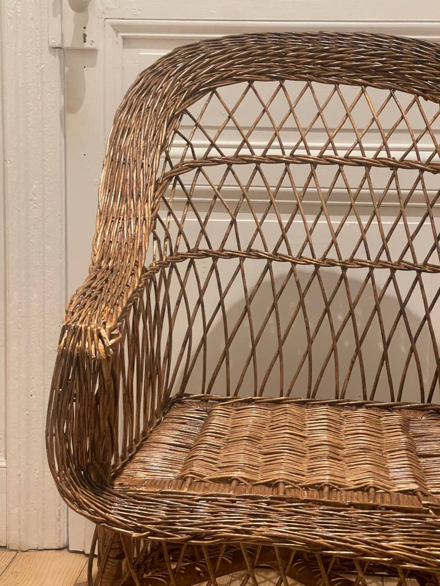 Grand Fauteuil en rotin vintage