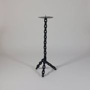 Vintage black brutalist chain floor candlestick