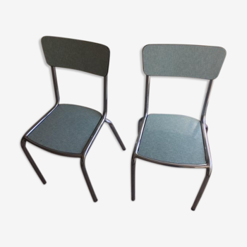 Lot de 2 chaises formica bleu