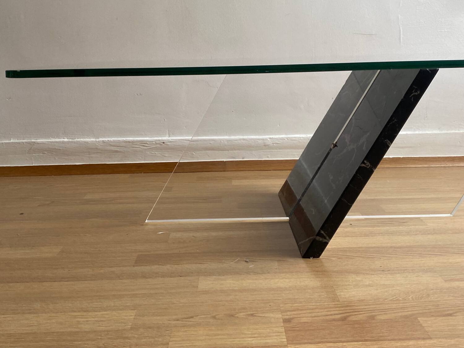 Glass coffee table, 70s