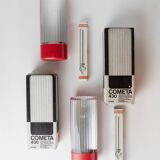 Set of 2 Vintage Wall Lamps Cometa 430 by Disano Italy, 1980s, Red Plastic with Translucent Diffuser Original Packaging