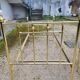 Vintage single bed and nightstand in gilded brass