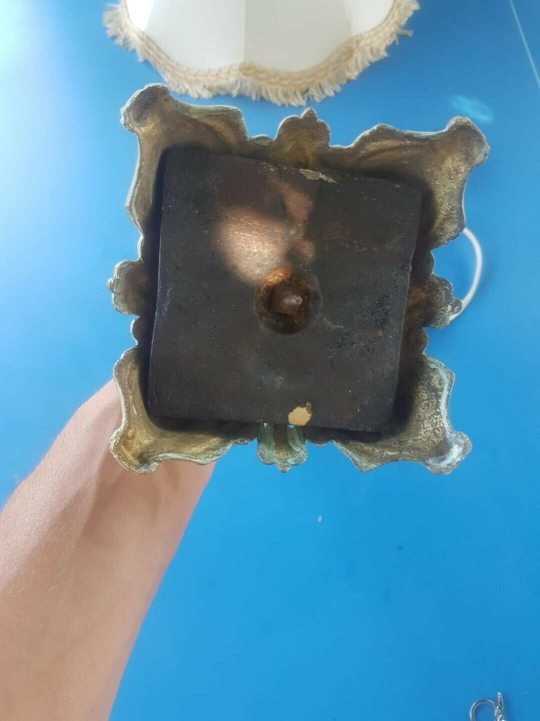 50s and 60s marble and brass lamp