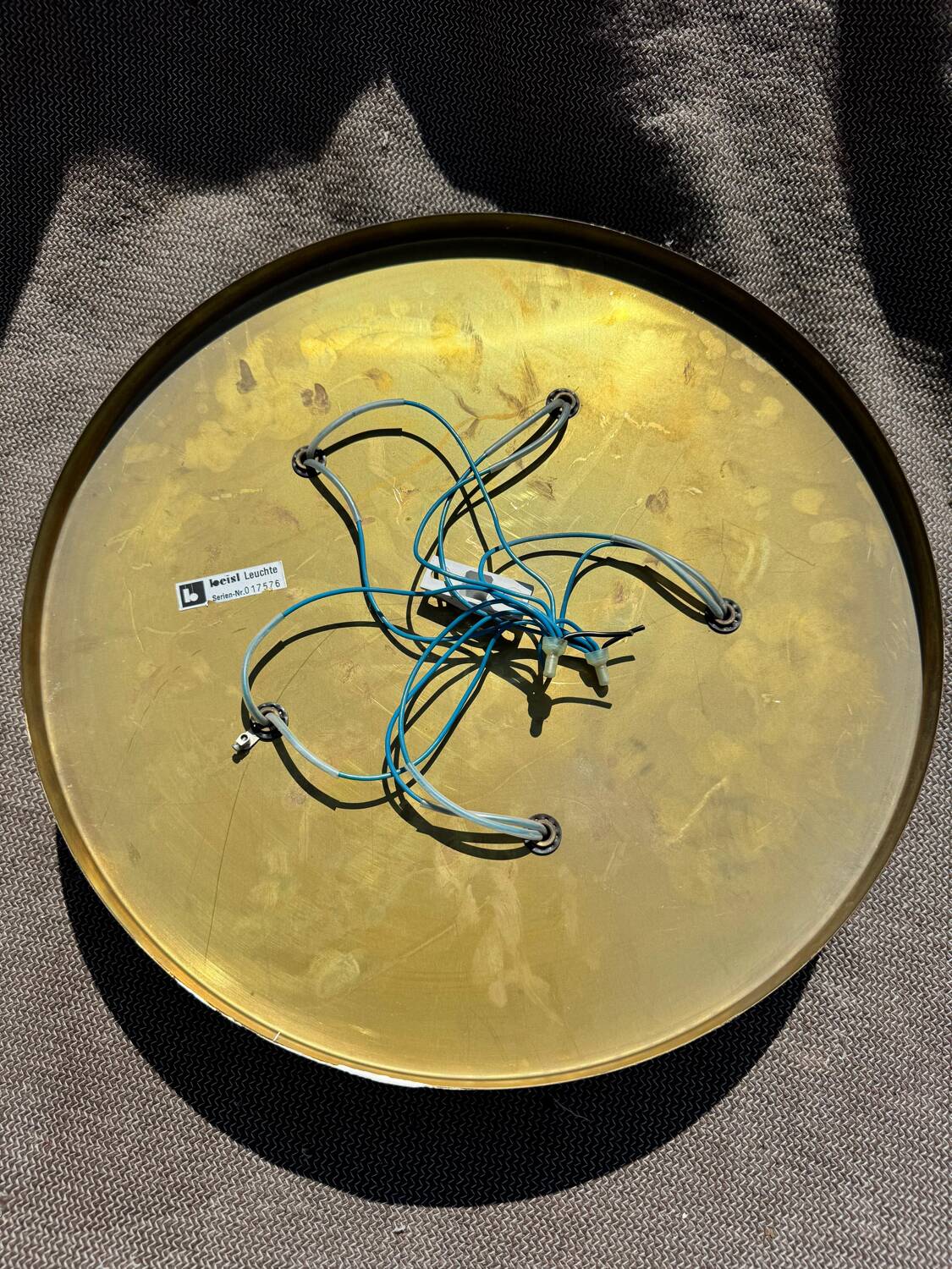 Minimalist 60s brass wall light with 5 sockets Beisl Leuchte, Germany