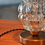Glass globe-laying lamp with large bubbles