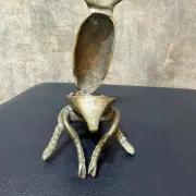 Brass Beetle Ashtray, Hinged Insect Figurine with Lift Up Wing Case