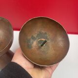 Candle holder x 2 brutalist copper candle pick (metalwork style)