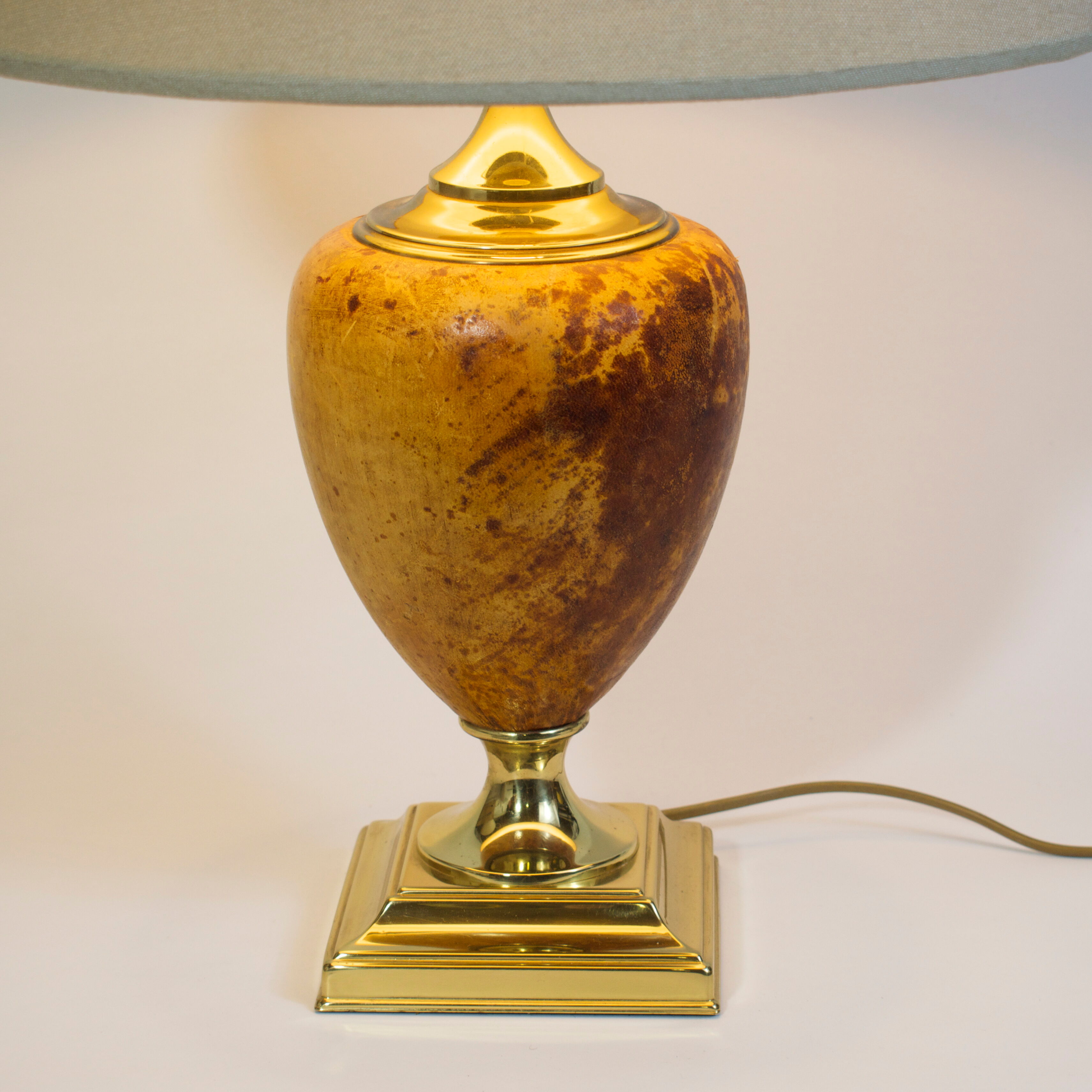 Lamp made of brass and peccari leather