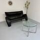 Old 2/3 seater lounge sofa designed by Jan Armgardt for Leolux in black leather