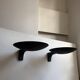 Pair of vintage wall lights, matte black metal, Germany 1970s