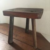 Massive wooden tripod stool