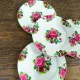 Set of 4 vintage-style pink floral plates (V2)