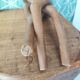 Vintage African gueridon – sculpted tripod base in solid wood