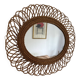 Vintage 1960 sun flower rattan wicker mirror - 68 x 58 cm