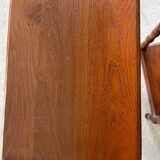 2 wooden nesting tables with molded legs