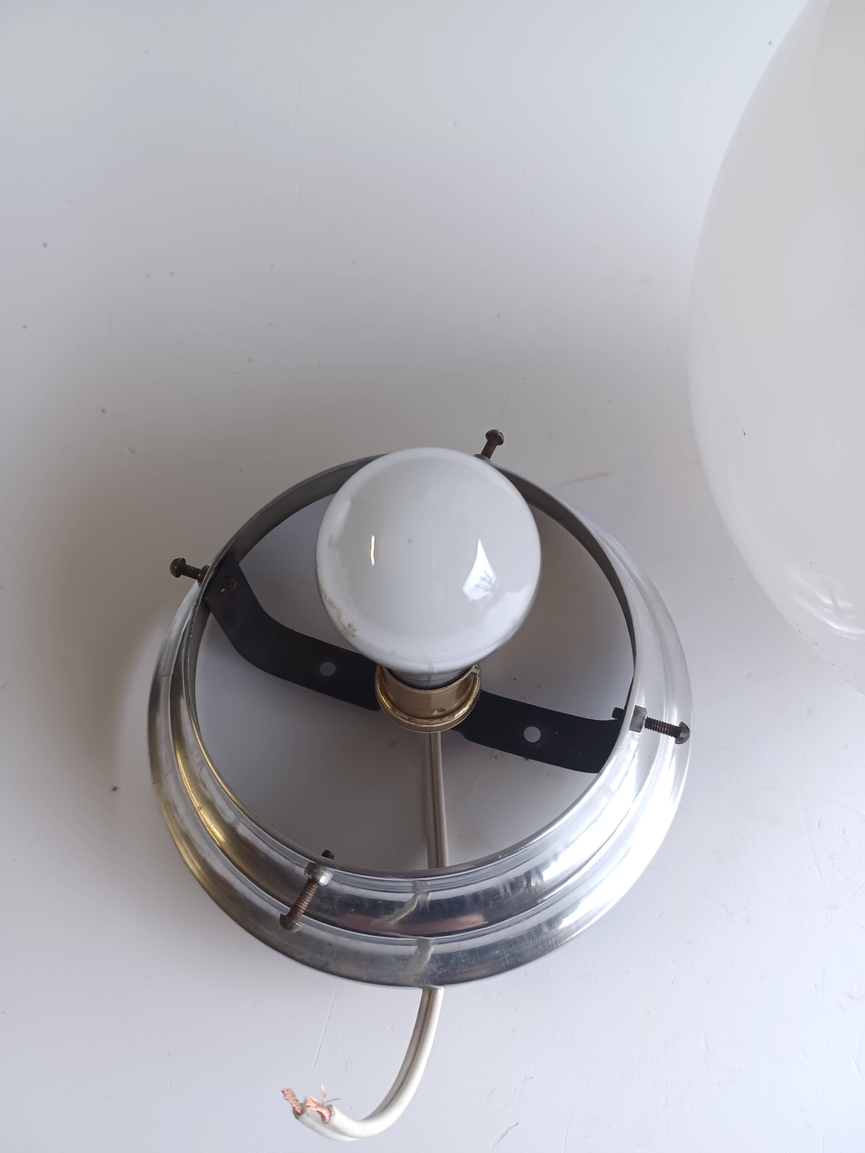 Opaline Globe Ceiling Light - Brasserie Type - 1950