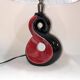 Lampe de chevet céramique rouge et noir 8 Vallauris années 50 1950 vintage
