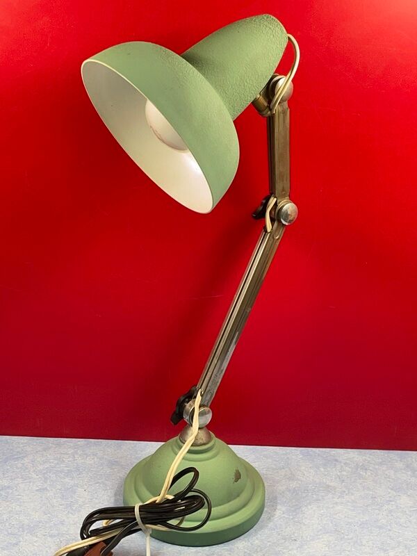 Ancienne lampe d'atelier super chrome à 2 bras