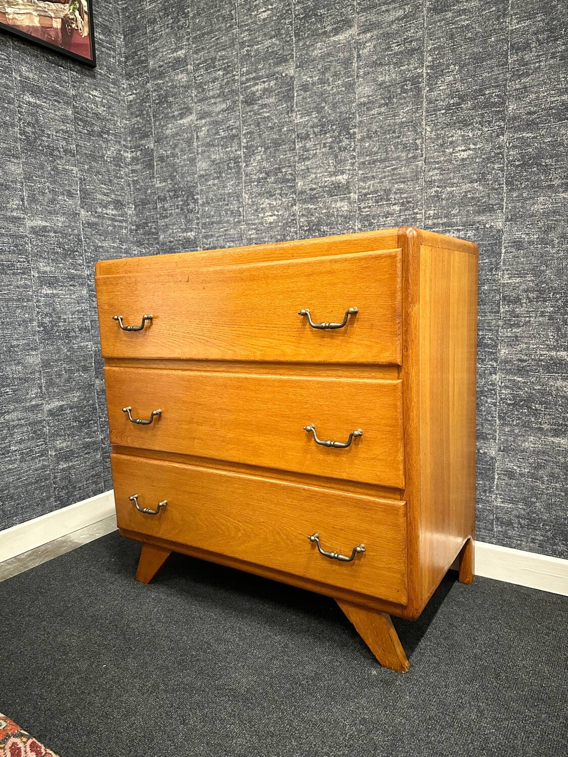 Vintage compass foot chest of drawers