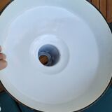 Pair of suspensions industrial lamp workshop lampshade in black enamelled metal