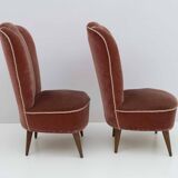 Nello Pini Mid-Century Modern Italian Velvet Reclining Armchair, Novarredo