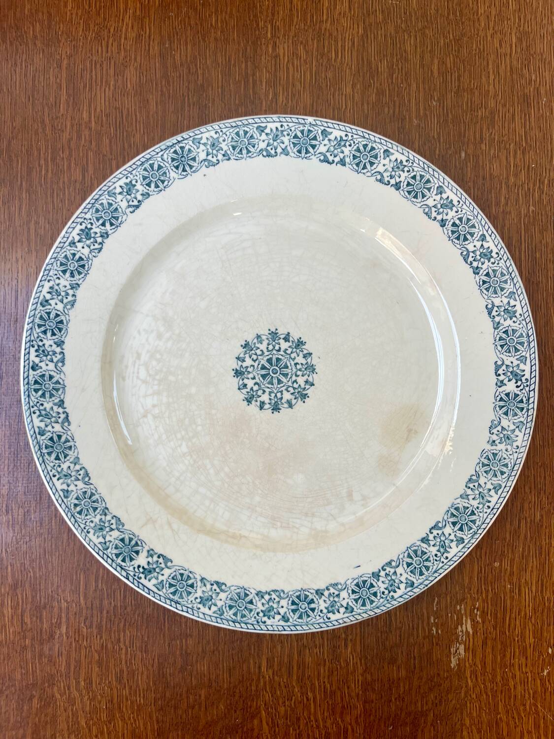 Antique Gien ironstone dish, Arabesque pattern