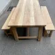 2 stripped farmhouse benches in solid oak, 1970, 175cm.