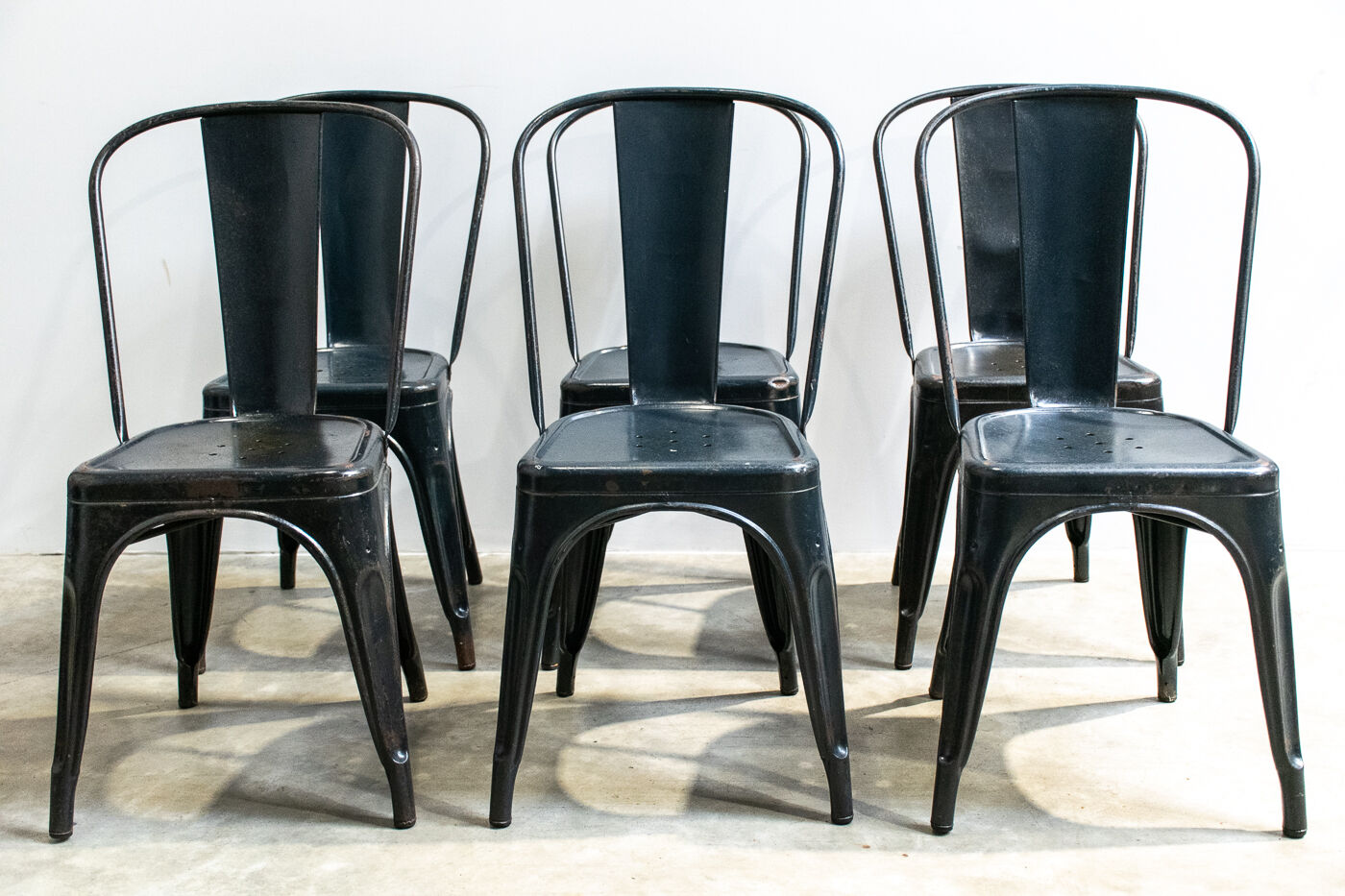 Series of six chairs Tolix Xavier Pauchard 1960'