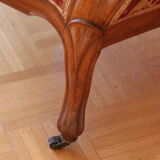 Armchair shepherdess red beige vintage antique