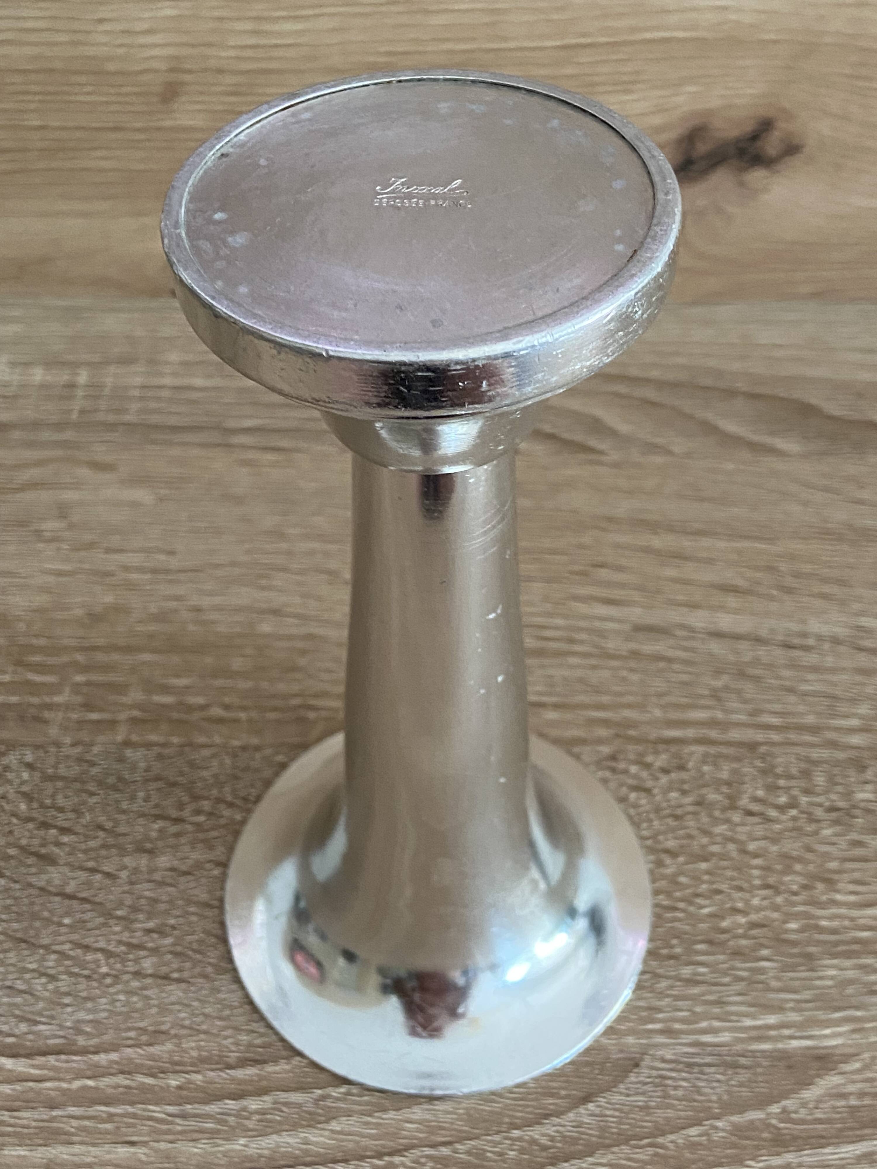 Vase cornet trumpet soliflore vintage 1970 inoxal france stainless steel
