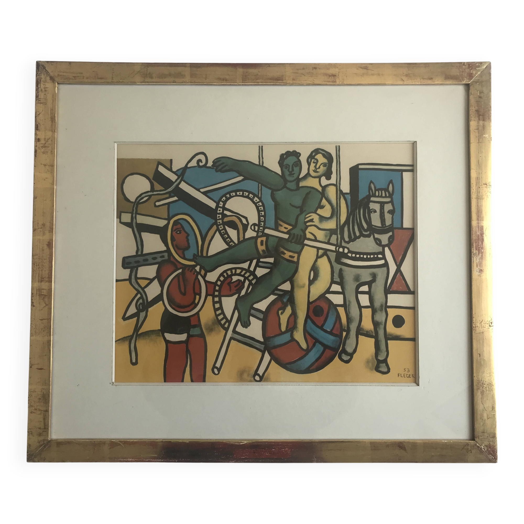 Fernand LÉGER (after) Circus scene. c. 1980. Framed photogravure