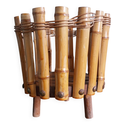 Cache pot porte plante tripode en bambou