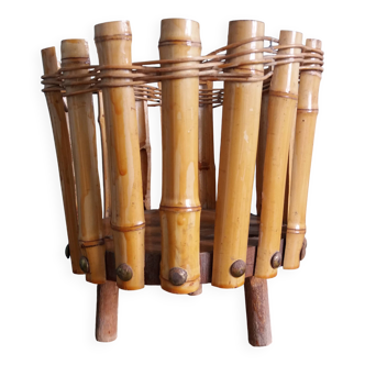 Cache pot porte plante tripode en bambou