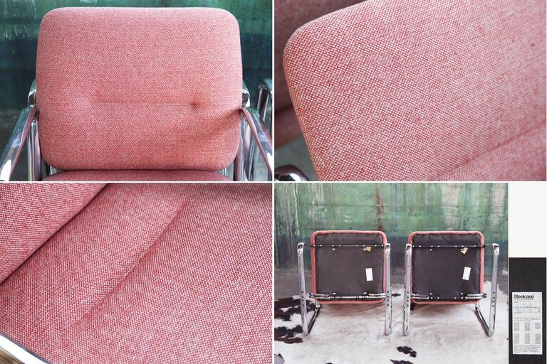 Chrome armchair with Knoll textile, 1980s