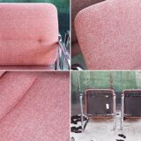 Chrome armchair with Knoll textile, 1980s