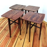 Set of five side tables, czechoslovakia, 1960s