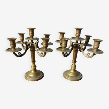 Duo de chandeliers en bronze