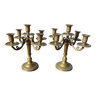 Duo of bronze candlesticks