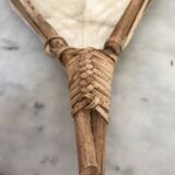 Mother-of-pearl and rattan trinket bowl