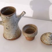 Teapot or stoneware coffee pot by Gustave Tiffoche.