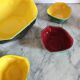 Vintage salad bowl and ramekin with cut-in-coloured earthenware