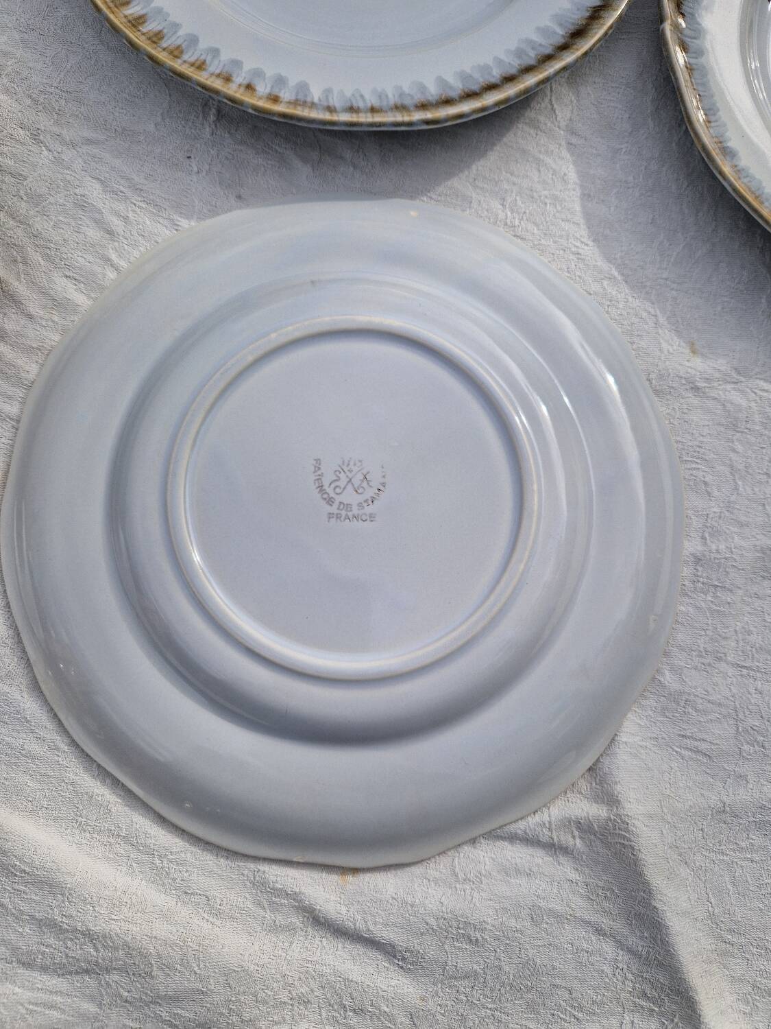 Lot de 9 assiettes plates saint Amand decor poissons