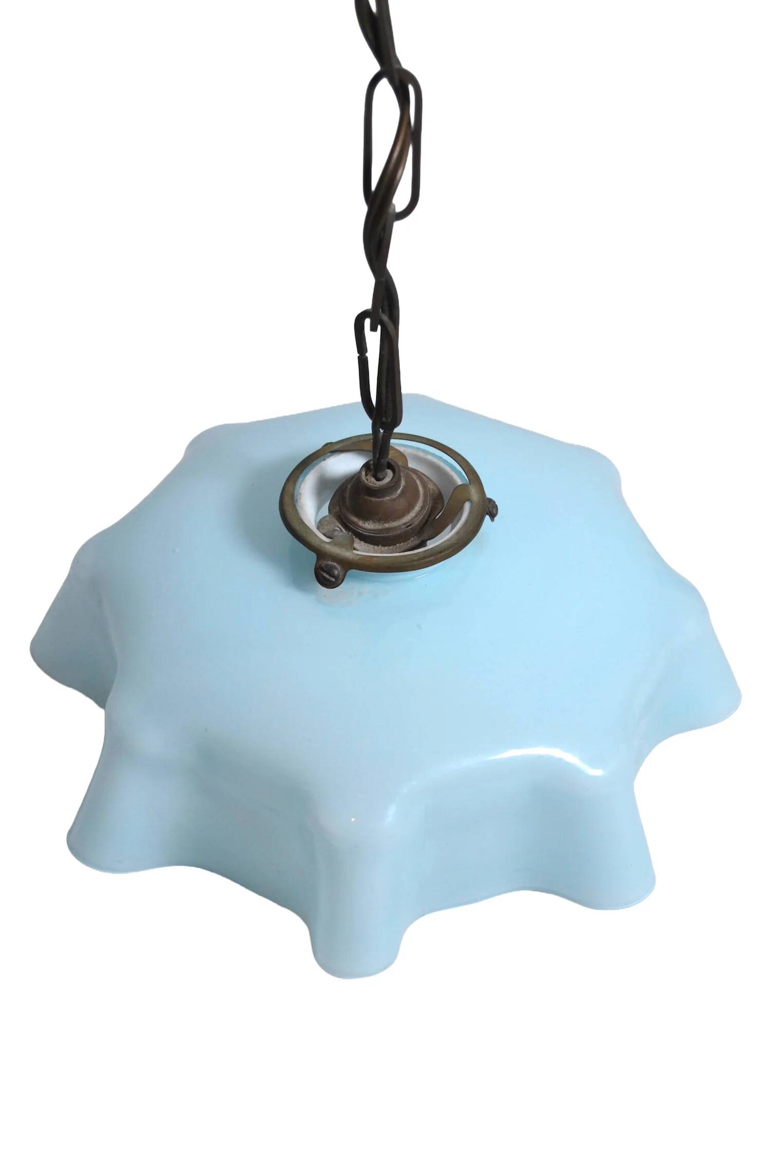 Draped opaline lampshade